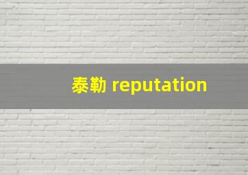 泰勒 reputation